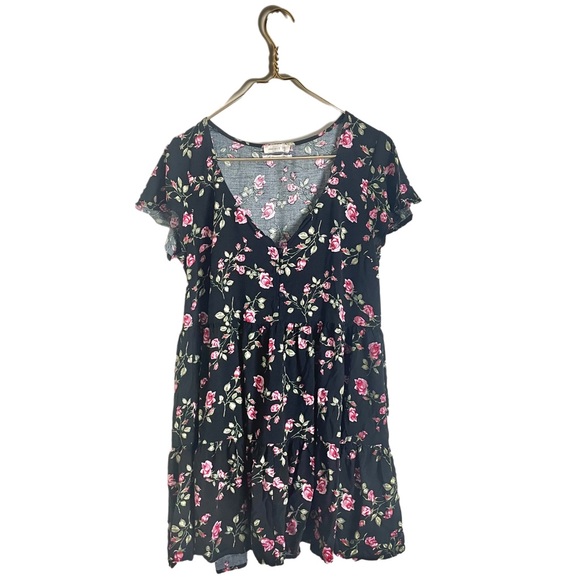 Urban Outfitters Dresses & Skirts - SOLD! Urban Outfitters • Dark Floral Lightweight Black Babydoll Dress.